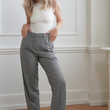 JXMary Melange Regular HW Pants - Dark Grey Melange