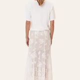 EllinorIC Lace Maxi Skirt - Vintage White