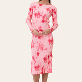 OdaIC Dress - Abstract Pink Flower Print