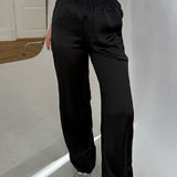 JXKira Regular Satin Pants - Black