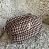 EmilieIC Mini Cosmetic Bag - Brown Checks
