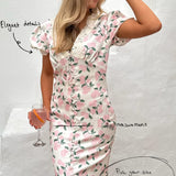 AgneteIC Long Dress - Pink Hydrangea Print