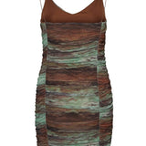 NMLesley LS Rouching Dress - Pinecone